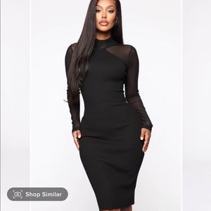 Fashion Nova Black Midi Dress